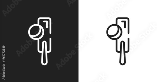 Crocket icon. Linear black, white icon from sports & games collection. Outline crocket vector. Thin line symbol isolated on white and black background