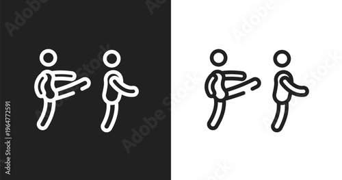 Disciple icon. Linear black, white icon from martial arts collection. Outline disciple vector. Thin line symbol isolated on white and black background