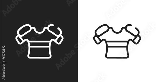 Armour icon. Linear black, white icon from hockey collection. Outline armour vector. Thin line symbol isolated on white and black background