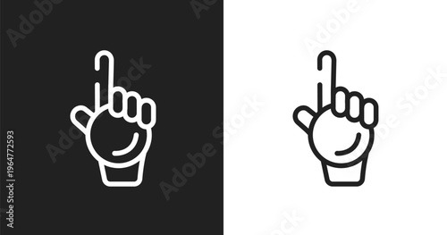 Foam hand icon. Linear black, white icon from hockey collection. Outline foam hand vector. Thin line symbol isolated on white and black background