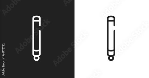 Glowstick icon. Linear black, white icon from diving collection. Outline glowstick vector. Thin line symbol isolated on white and black background