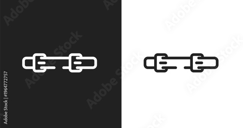 Diving belt icon. Linear black, white icon from diving collection. Outline diving belt vector. Thin line symbol isolated on white and black background