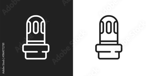 Led strobe icon. Linear black, white icon from diving collection. Outline led strobe vector. Thin line symbol isolated on white and black background