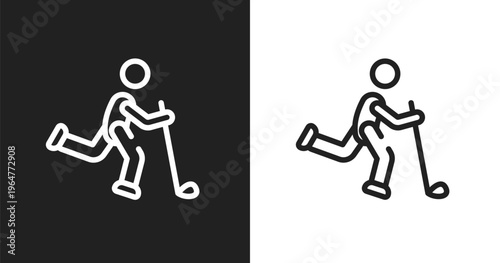 Bowman icon. Linear black, white icon from hockey collection. Outline bowman vector. Thin line symbol isolated on white and black background