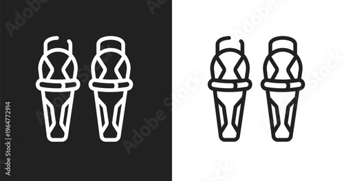 Shin icon. Linear black, white icon from hockey collection. Outline shin vector. Thin line symbol isolated on white and black background