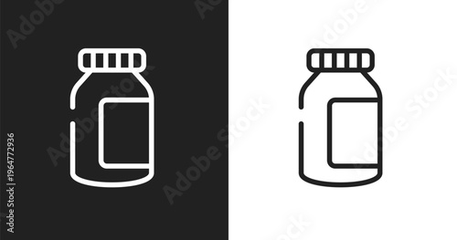 Energy bar icon. Linear black, white icon from active lifestyle collection. Outline energy bar vector. Thin line symbol isolated on white and black background