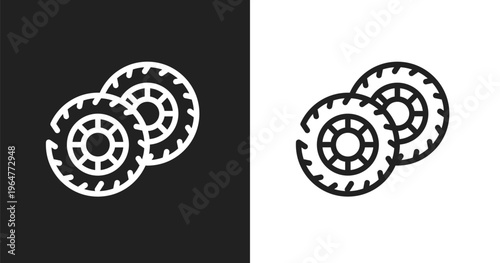 Pit icon. Linear black, white icon from racing collection. Outline pit vector. Thin line symbol isolated on white and black background