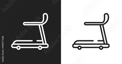 Cardio icon. Linear black, white icon from gym equipment collection. Outline cardio vector. Thin line symbol isolated on white and black background
