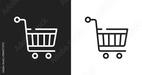 Hand truck icon. Linear black, white icon from shopping and commerce collection. Outline hand truck vector. Thin line symbol isolated on white and black background