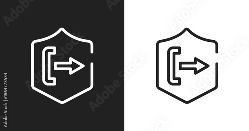 Pull icon. Linear black, white icon from safety collection. Outline pull vector. Thin line symbol isolated on white and black background