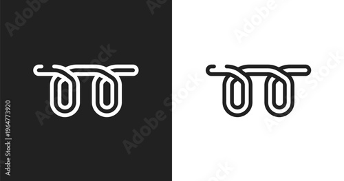 Glowplug icon. Linear black, white icon from car dashboard signals collection. Outline glowplug vector. Thin line symbol isolated on white and black background