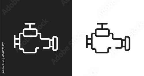 Malfunction indicador icon. Linear black, white icon from car dashboard signals collection. Outline malfunction indicador icon vector. Thin line symbol for use on web and mobile apps, logo, print