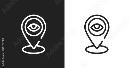 Tracking sign icon. Linear black, white icon from indications collection. Outline tracking sign vector. Thin line symbol isolated on white and black background