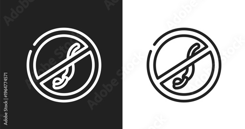 No diving icon. Linear black, white icon from swimming pool rules collection. Outline no diving vector. Thin line symbol isolated on white and black background