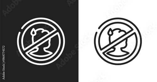 Sick people not allowed icon. Linear black, white icon from swimming pool rules collection. Outline sick people not allowed icon vector. Thin line symbol for use on web and mobile apps, logo, print
