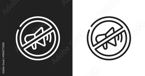 No shouting allowed icon. Linear black, white icon from swimming pool rules collection. Outline no shouting allowed vector. Thin line symbol isolated on white and black background