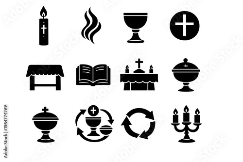 Generation icon altar image document vector icons faith container symbols sacred simple