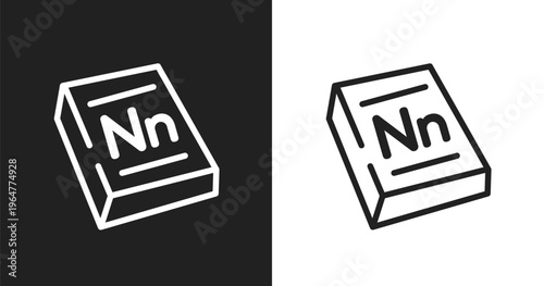 3d dictionary icon. Linear black, white icon from poi public places collection. Outline 3d dictionary vector. Thin line symbol isolated on white and black background