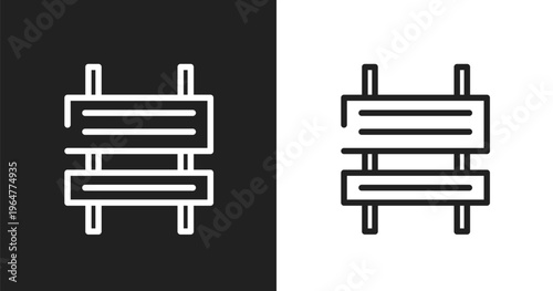 Rectangle and arrow signals icon. Linear black, white icon from signals set collection. Outline rectangle and arrow signals icon vector. Thin line symbol for use on web and mobile apps, logo, print