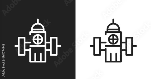 Water bomb city supplier icon. Linear black, white icon from signals set collection. Outline water bomb city supplier vector. Thin line symbol isolated on white and black background