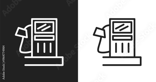 Fuel oil bomb service icon. Linear black, white icon from signals set collection. Outline fuel oil bomb service vector. Thin line symbol isolated on white and black background