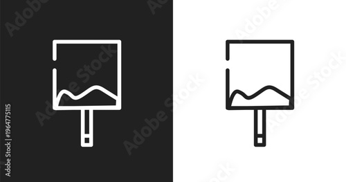 Uneven icon. Linear black, white icon from us road signs collection. Outline uneven vector. Thin line symbol isolated on white and black background