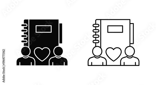 Heartfelt notebook love sharing Vector