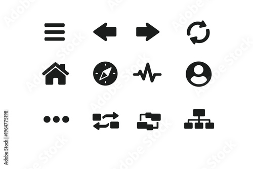 Dots arrows vector tab simple bottom generation image elements navigation back icon
