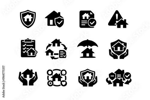 Vector structure icon protection simple image house depicting diagram policy symbol workflow