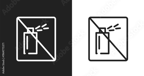 No can icon. Linear black, white icon from public services fill collection. Outline no can vector. Thin line symbol isolated on white and black background