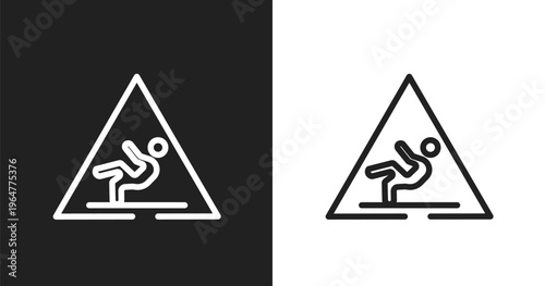 Wet floot icon. Linear black, white icon from public services fill collection. Outline wet floot vector. Thin line symbol isolated on white and black background