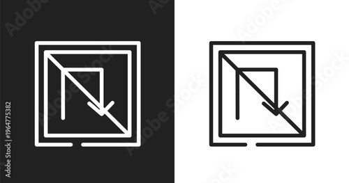 No turn icon. Linear black, white icon from parking collection. Outline no turn vector. Thin line symbol isolated on white and black background