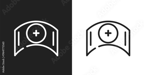 Nursing icon. Linear black, white icon from airport collection. Outline nursing vector. Thin line symbol isolated on white and black background