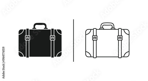 Black and white briefcase design Vector
