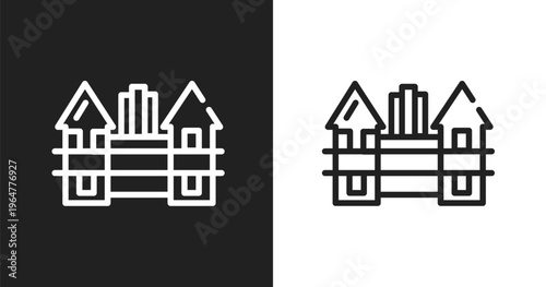 Holstentor icon. Linear black, white icon from linear monuments collection. Outline holstentor vector. Thin line symbol isolated on white and black background