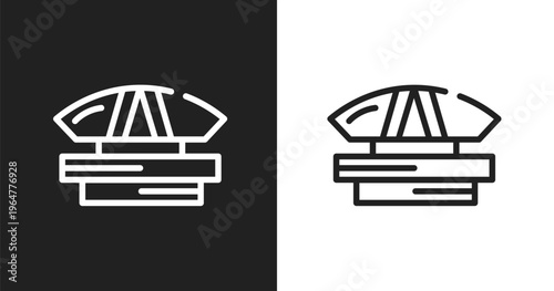 Dprmpr building icon. Linear black, white icon from linear monuments collection. Outline dprmpr building vector. Thin line symbol isolated on white and black background