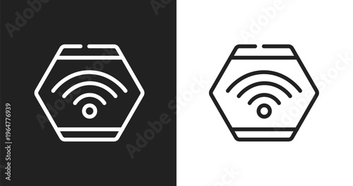 Wifi connection icon. Linear black, white icon from restaurant elements collection. Outline wifi connection vector. Thin line symbol isolated on white and black background