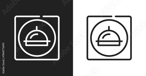 Restaurant app icon. Linear black, white icon from restaurant elements collection. Outline restaurant app vector. Thin line symbol isolated on white and black background