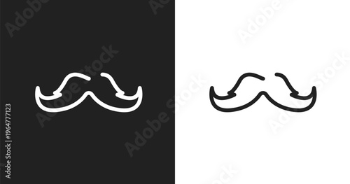 Big mustache icon. Linear black, white icon from beautiful collection. Outline big mustache vector. Thin line symbol isolated on white and black background