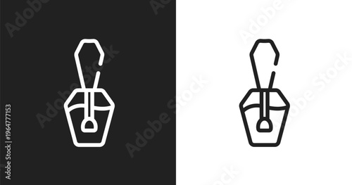 Nail paint icon. Linear black, white icon from beauty collection. Outline nail paint vector. Thin line symbol isolated on white and black background