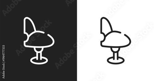 Comfortable chair icon. Linear black, white icon from beauty collection. Outline comfortable chair vector. Thin line symbol isolated on white and black background