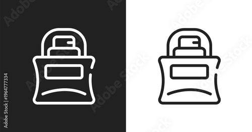 Parfume bottle icon. Linear black, white icon from beauty collection. Outline parfume bottle vector. Thin line symbol isolated on white and black background