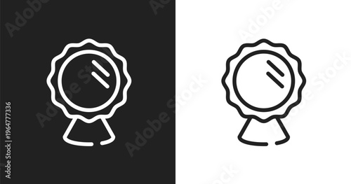 Mirror reflection icon. Linear black, white icon from beauty collection. Outline mirror reflection vector. Thin line symbol isolated on white and black background