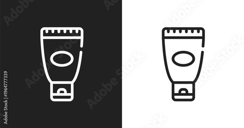 Sun protection icon. Linear black, white icon from make up collection. Outline sun protection vector. Thin line symbol isolated on white and black background