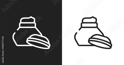 Hand cream icon. Linear black, white icon from beauty and fashion collection. Outline hand cream vector. Thin line symbol isolated on white and black background