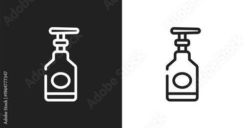 Hand soap icon. Linear black, white icon from beauty and fashion collection. Outline hand soap vector. Thin line symbol isolated on white and black background