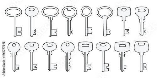 Assortment of Vintage and Modern Keys locks security