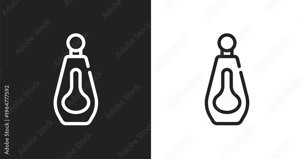 Fototapeta premium Big perfume bottle icon. Linear black, white icon from pretty collection. Outline big perfume bottle vector. Thin line symbol isolated on white and black background
