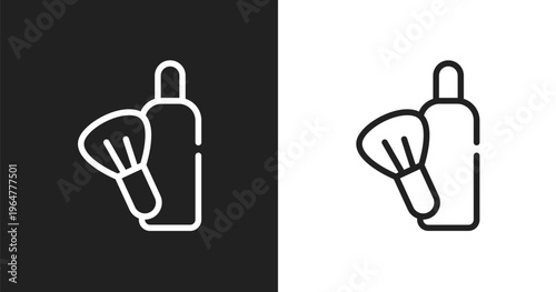 After shave icon. Linear black, white icon from barbershop elements collection. Outline after shave vector. Thin line symbol isolated on white and black background