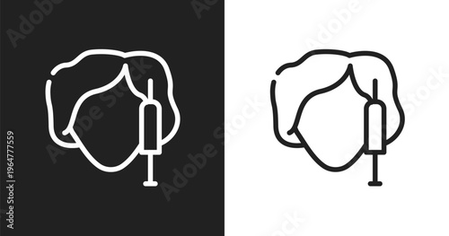 Beauty treatment icon. Linear black, white icon from linear beauty elements collection. Outline beauty treatment vector. Thin line symbol isolated on white and black background